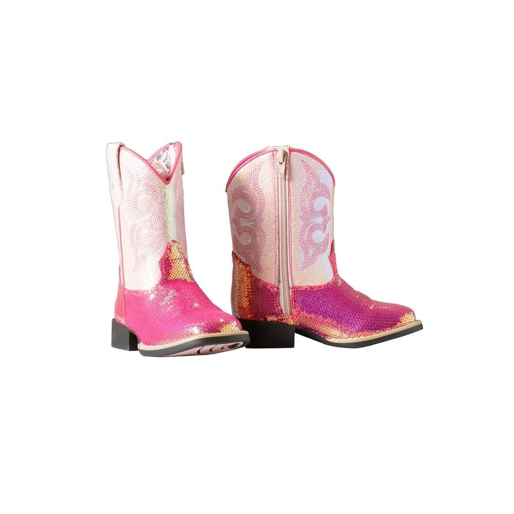 Twister Western Boots Girls Krissy Sequin Square Hot Pink 443004730 Image 2