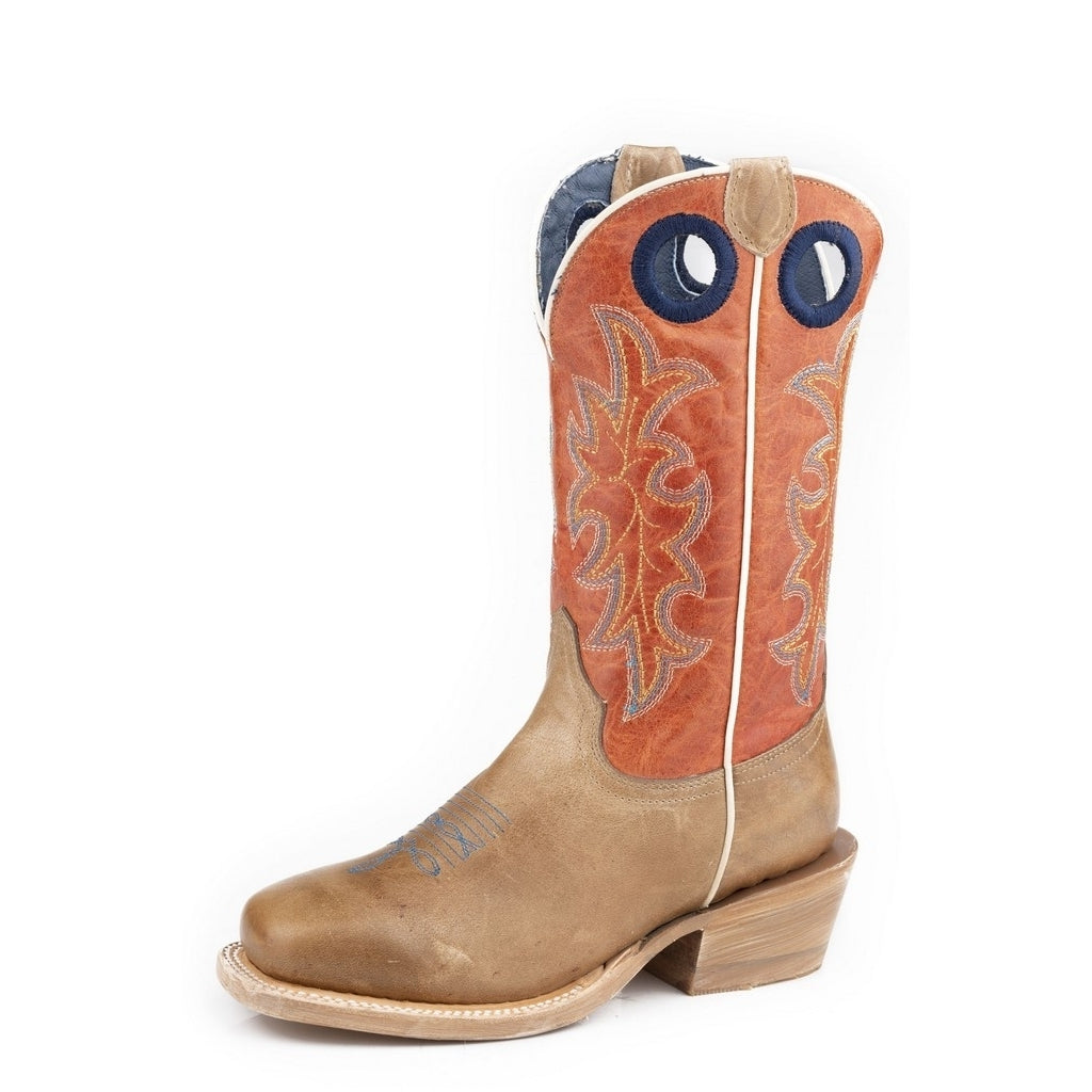 Roper Western Boots Boys Ride Em Cowboy Tan 09-018-7027-8624 TA Image 1