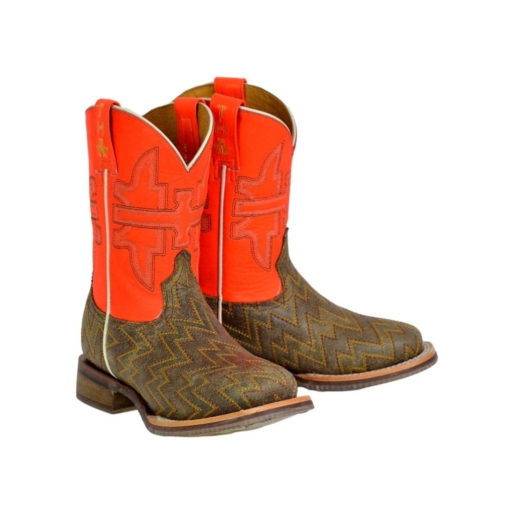 Tin Haul Western Boots Boys Neon Thunder Brown 14-018-0077-0924 BR Image 2