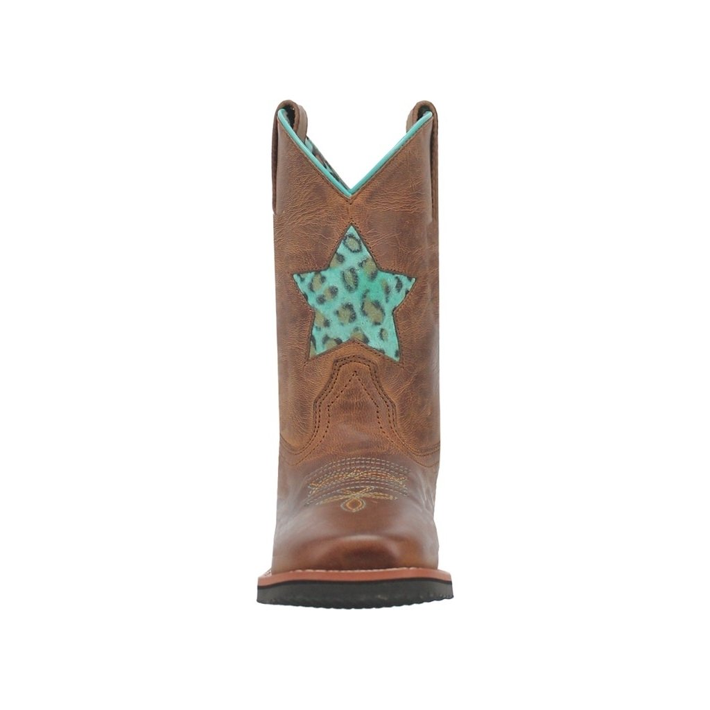 Dan Post Western Boots Girls Starr Inlay Square Toe Brown DPC2828 Image 2