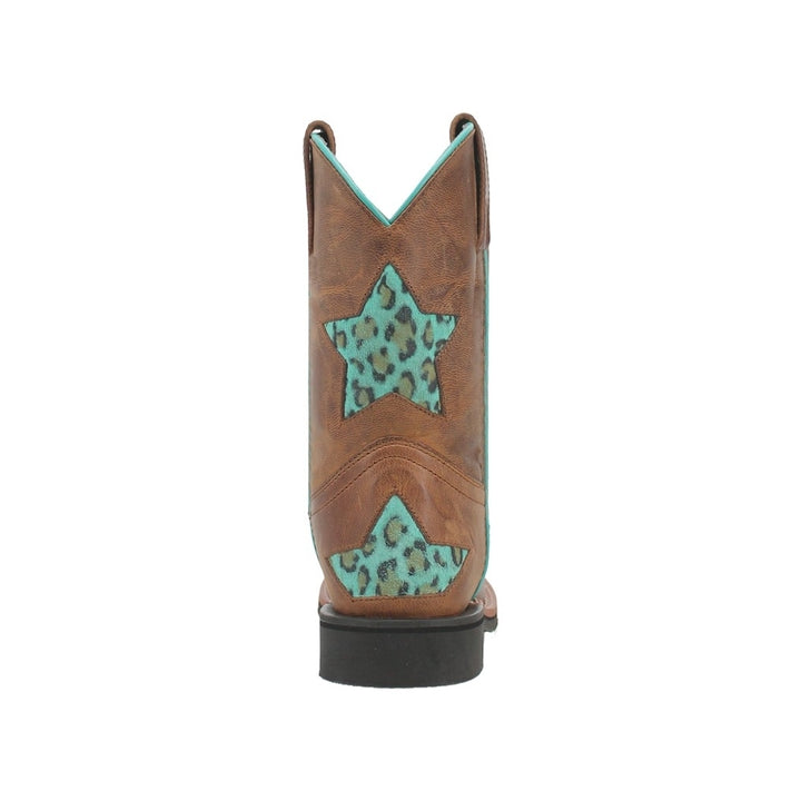 Dan Post Western Boots Girls Starr Inlay Square Toe Brown DPC2828 Image 4