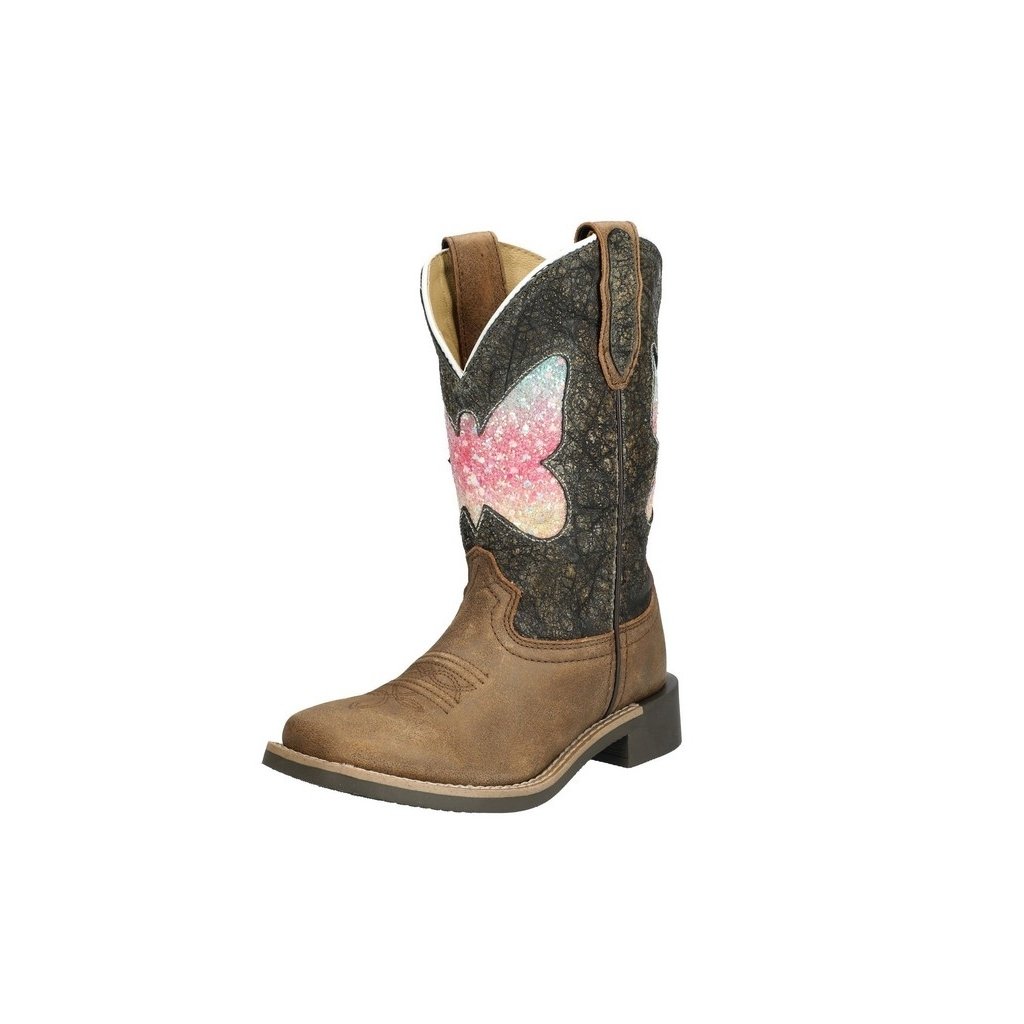 Smoky Mountain Western Boots Girls Chloe Brown Vintage Charcoal 3306Y Image 1