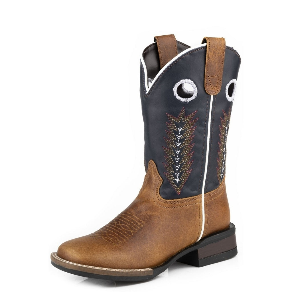 Roper Western Boots Boys James Feather Blue 09-018-0911-3352 BU Image 1