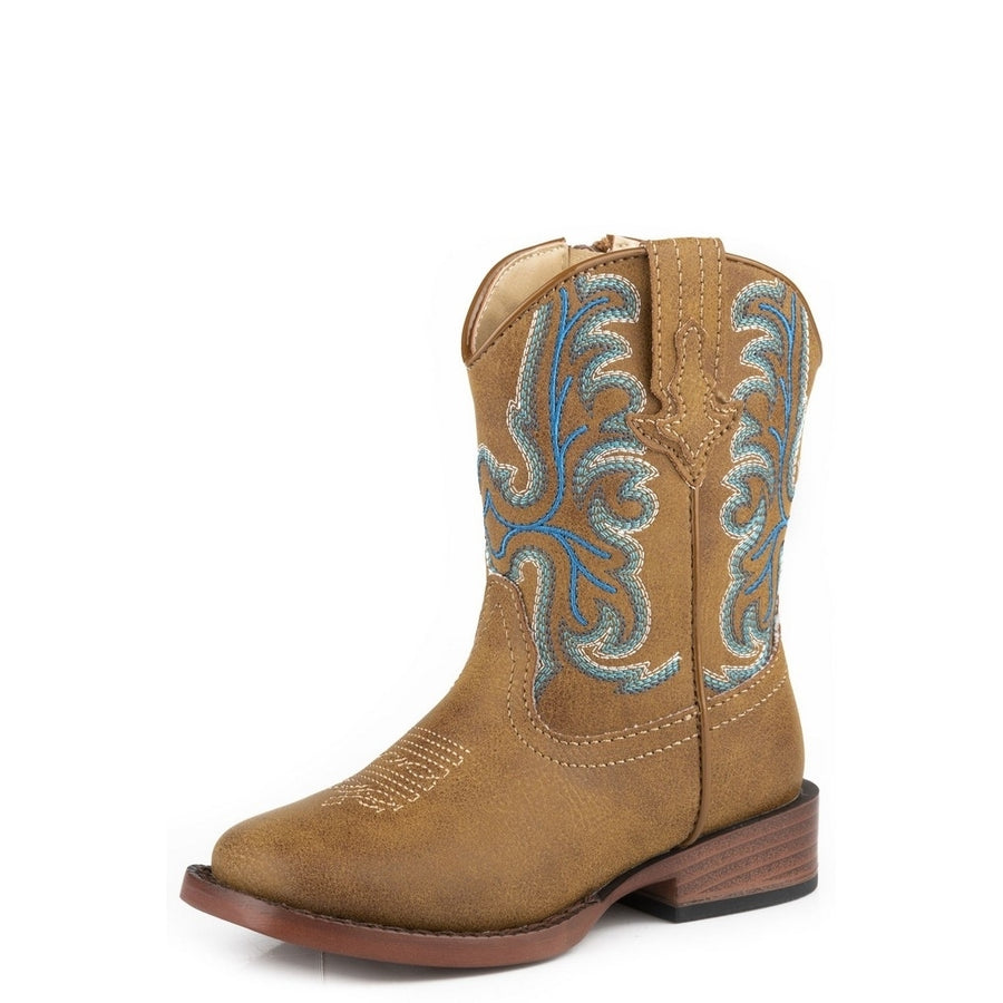 Roper Western Boots Boys Patrick Zip Tan 09-017-1900-3370 TA Image 1