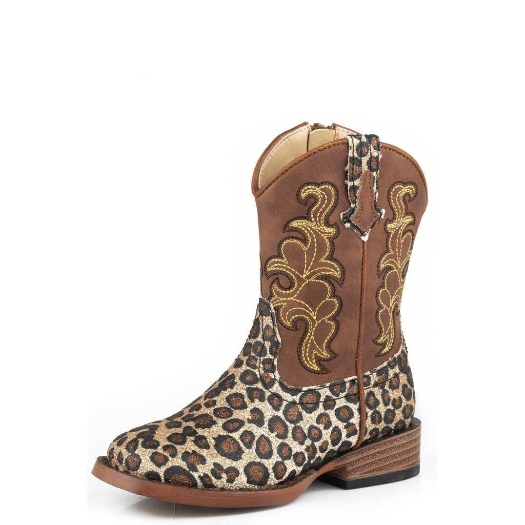 Roper Western Boots Girls Glitter Wild Cat Brown 09-017-1901-3363 BR Image 1