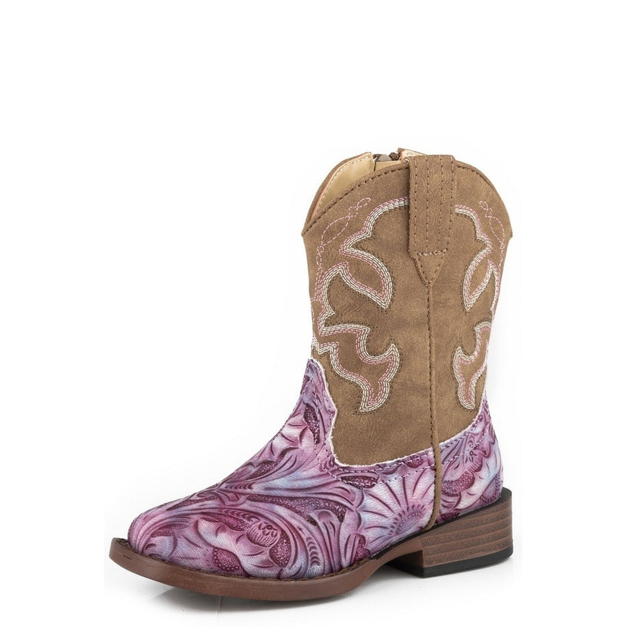 Roper Western Boots Girls Raya Floral Pink 09-017-1901-3373 PI Image 1