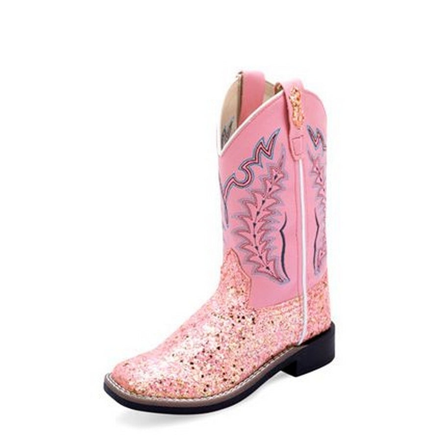 Old West Western Boots Girls Sparkle TPR Cushion Pink VB9185 Image 1