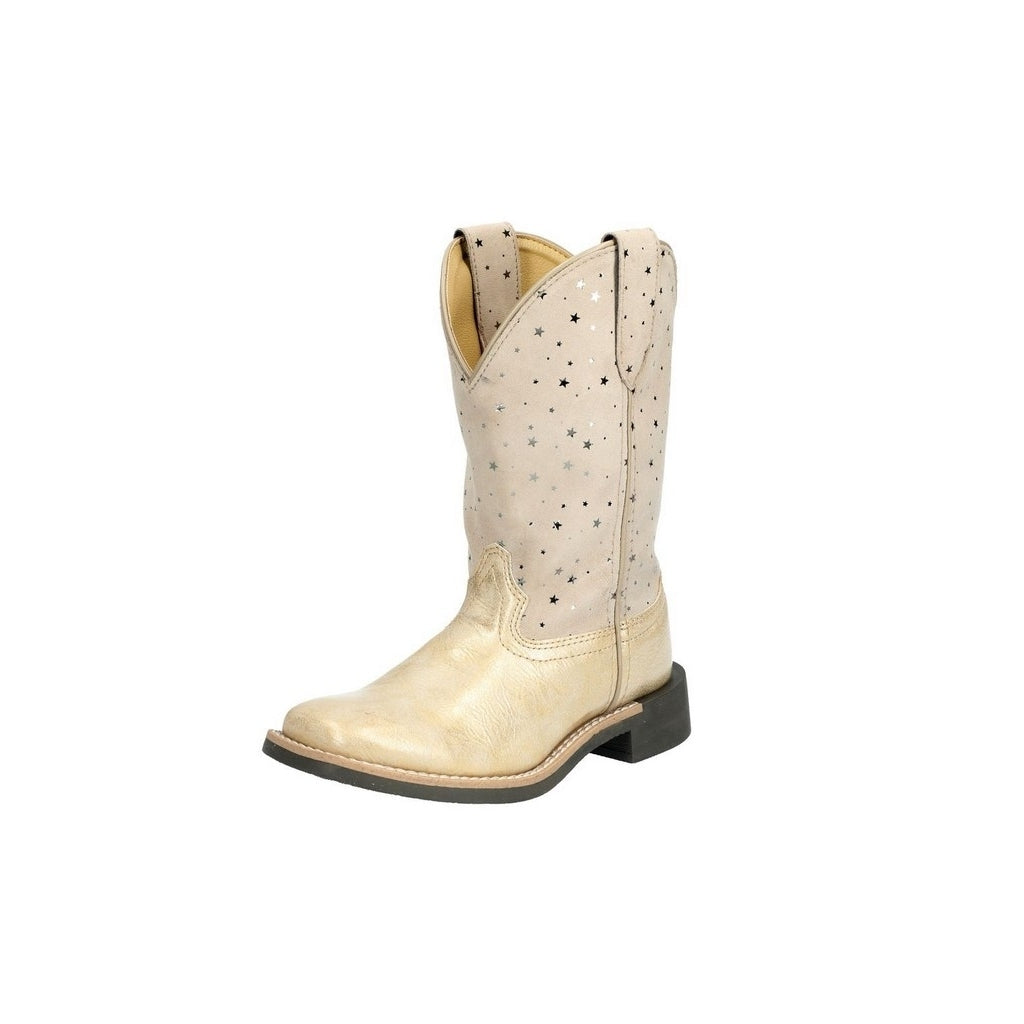 Smoky Mountain Western Boots Girls Starlight Square Gold White 3313Y Image 1