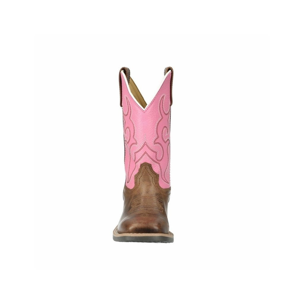 Smoky Mountain Western Boots Girls Jasmine Square Brown Oil Pink 3310C Image 2