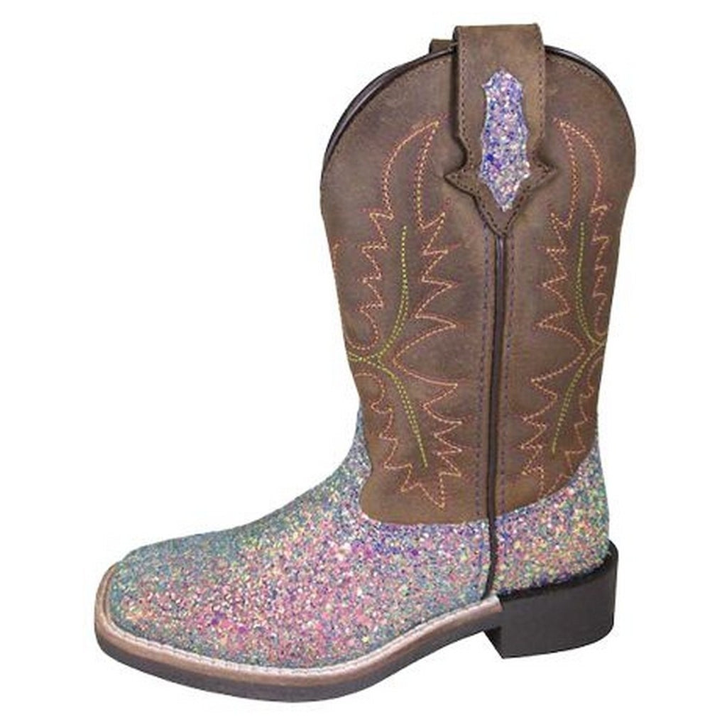 Smoky Mountain Western Boots Girls Ariel Leather Glitter Pastel 3077C Image 1