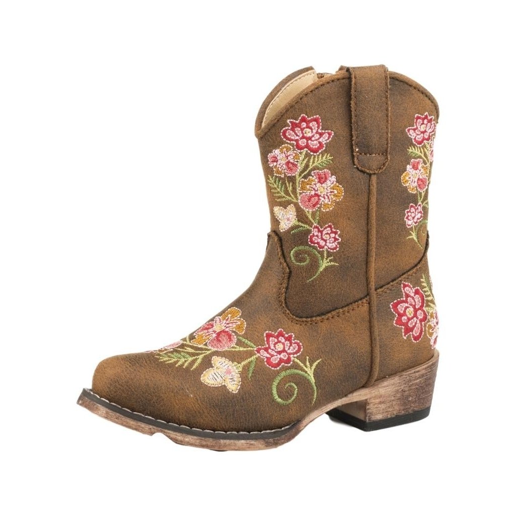 Roper Western Boots Girls Juliet Floral Tan 09-017-1566-2487 TA Image 1