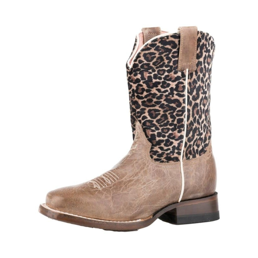 Roper Western Boots Girls Cheetah Leather Brown 09-018-7022-8260 BR Image 1