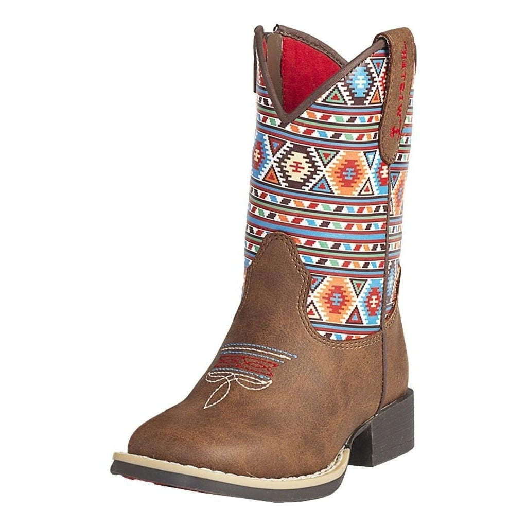 Twister Western Boots Girls Daniella Aztec Print Zipper 4413502 Image 1