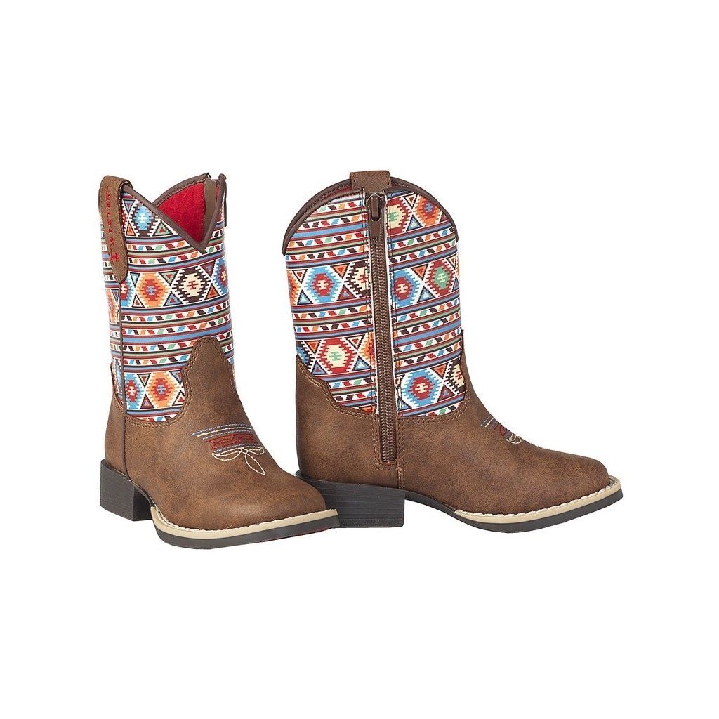 Twister Western Boots Girls Daniella Aztec Print Zipper 4413502 Image 2