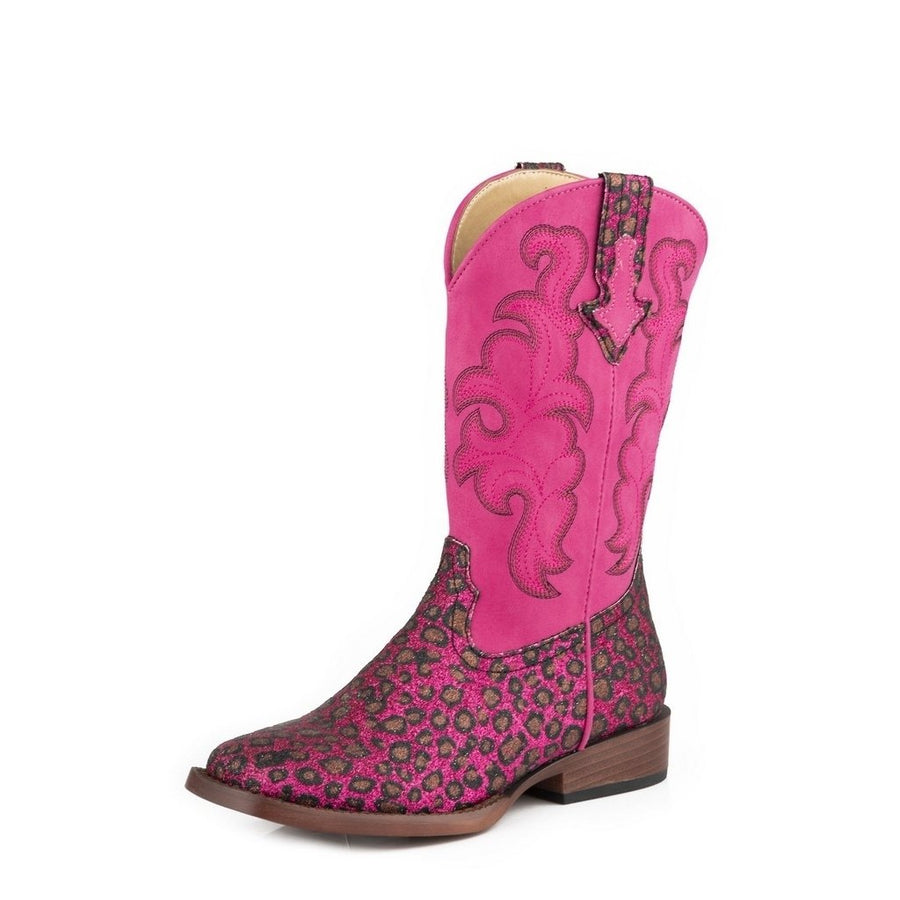 Roper Western Boots Girls Glitter Zip Pink 09-018-1901-3362 PI Image 1