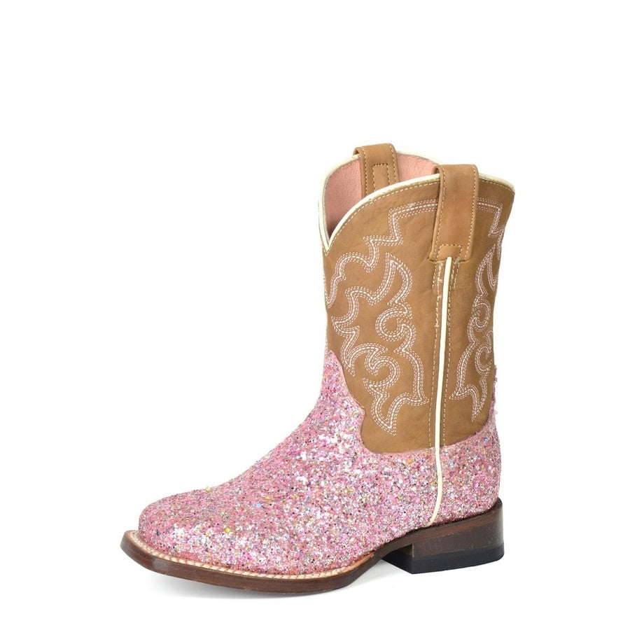 Roper Western Boots Girls Glitter Queen Pink 09-018-7022-8625 PI Image 1