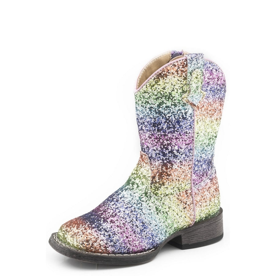 Roper Western Boot Girls Americana Rainbow Pink 09-017-1903-2996 PI Image 1