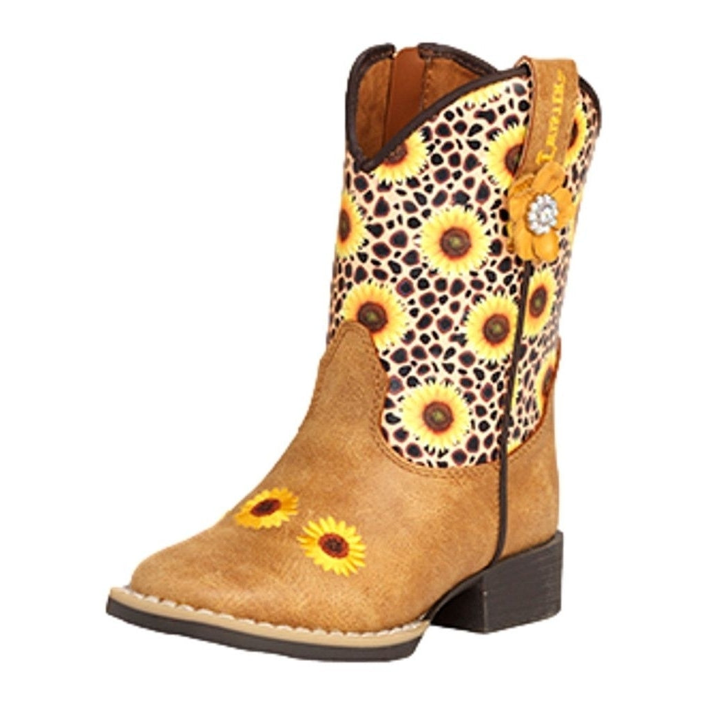 Twister Western Boots Girls Sunnie Sunflowers Square Toe Tan 4448008 Image 1