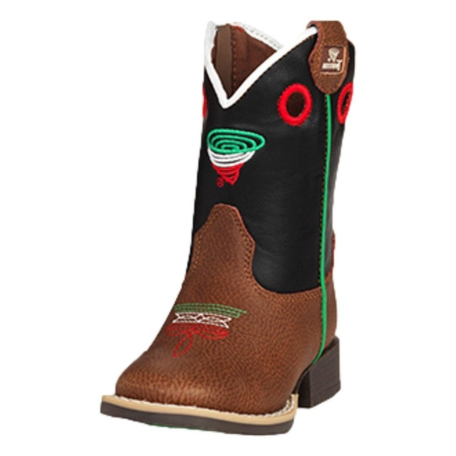 Twister Western Boots Boys Elijah Square Toe Logo Brown 4447802 Image 1