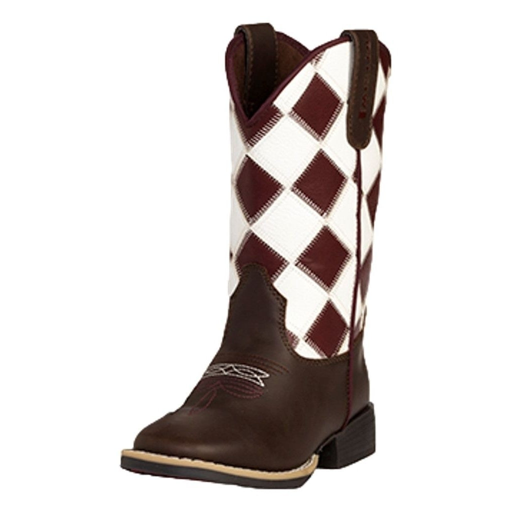 Twister Western Boots Boys Braxton Square Toe Zipper Brown 4418302 Image 1