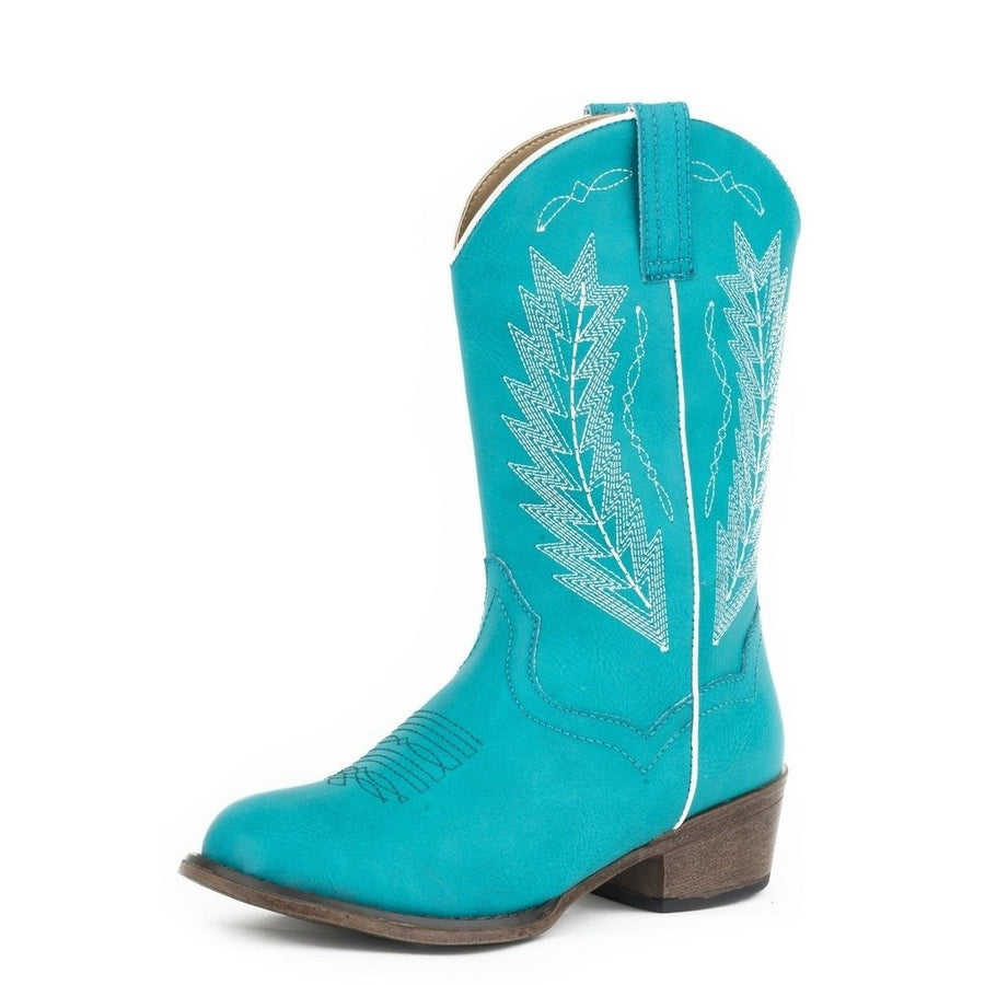 Roper Western Boots Girls Taylor Round Toe Blue 09-018-1939-2403 BU Image 1