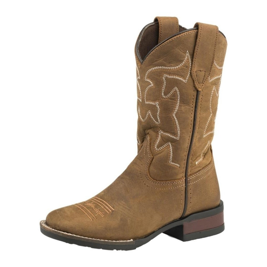 Roper Western Boots Boys Cow Hide Leather Brown 09-018-0911-1200 BR Image 1