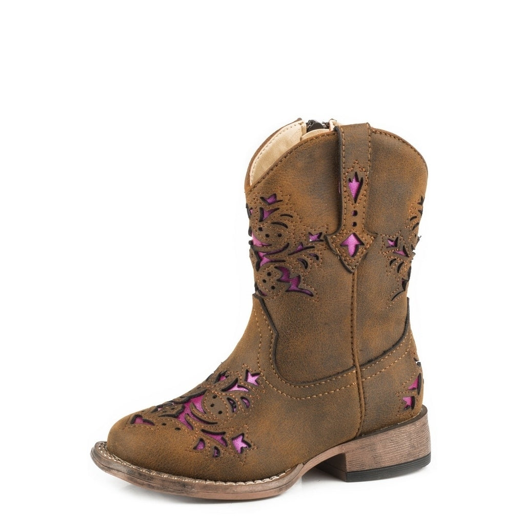 Roper Western Boots Girls Lola Inside Zipper Brown 09-017-1903-2133 BR Image 1