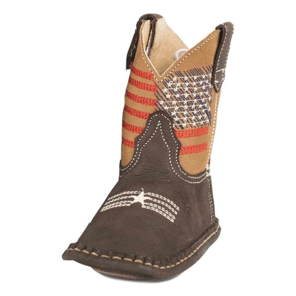 Roper Western Boots Boys Cowboy Lil American Brown 09-016-7912-1361 BR Image 1