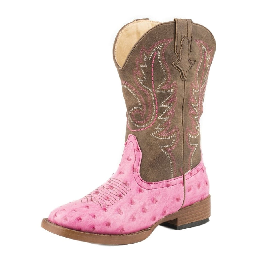 Roper Western Boots Girls Annabelle Ostrich Pink 09-018-1900-1522 PI Image 1