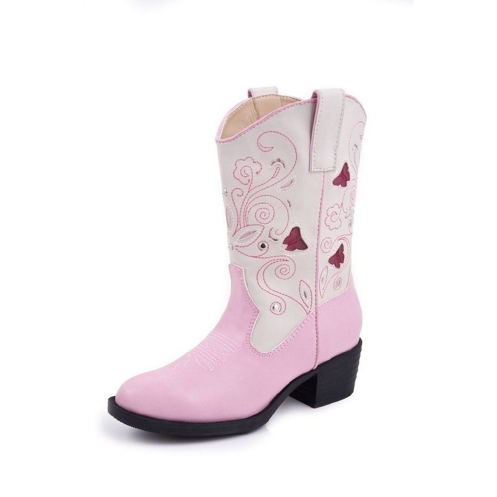 Roper Western Boots Girls Butterfly Child Pink 09-018-1201-1215 PI Image 1