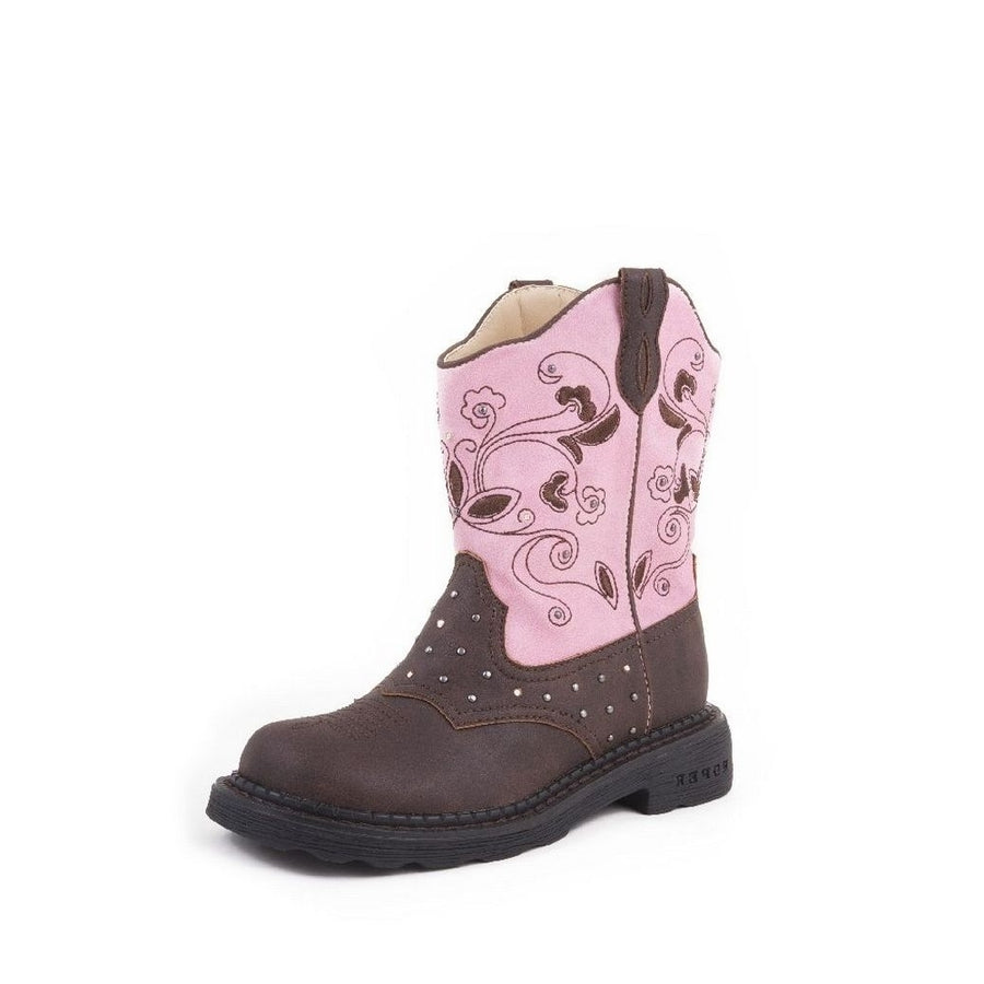 Roper Western Boots Girls Floral Light Child Brown 09-018-1202-0022 BR Image 1