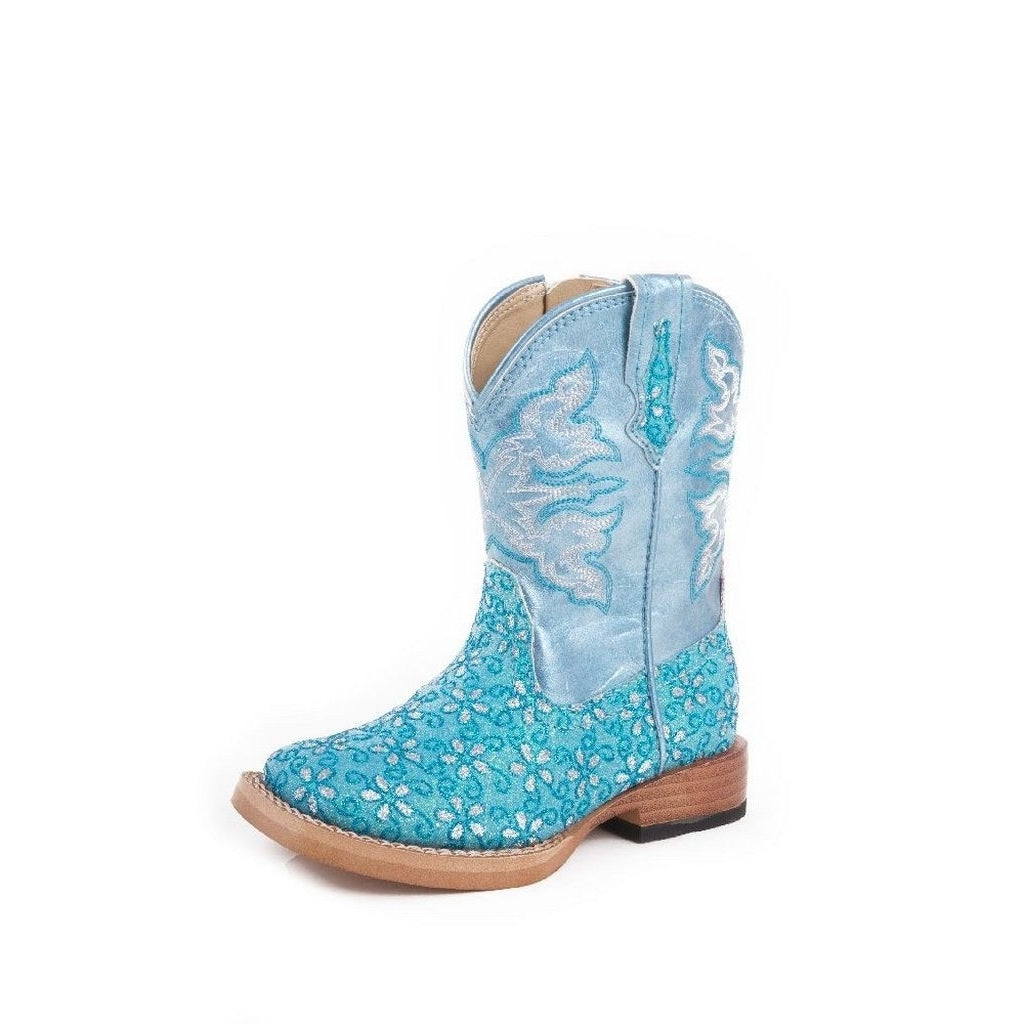 Roper Western Boots Girls Infants Floral Turquoise 09-017-1901-0027 GR Image 1