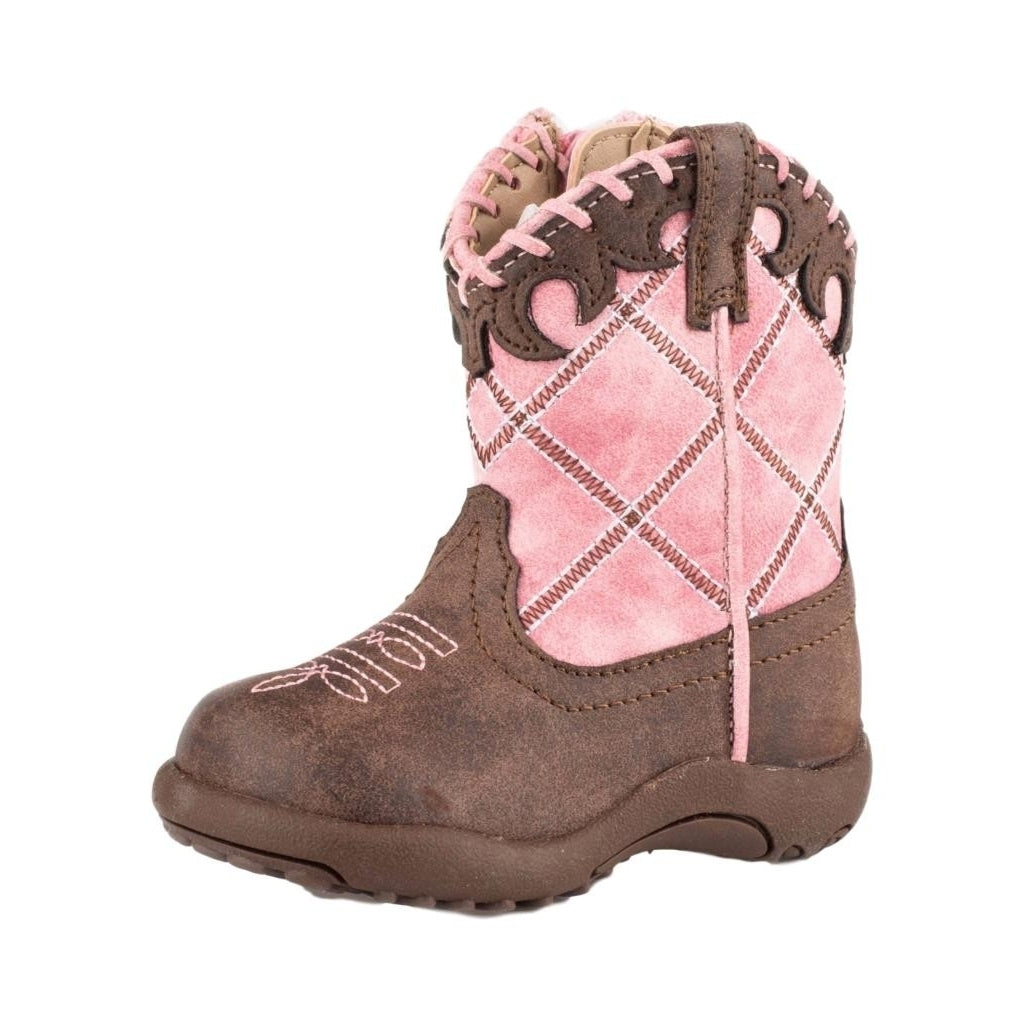 Roper Western Boots Girls Lacy 4" Cowbabies Pink 09-016-1902-2000 PI Image 1