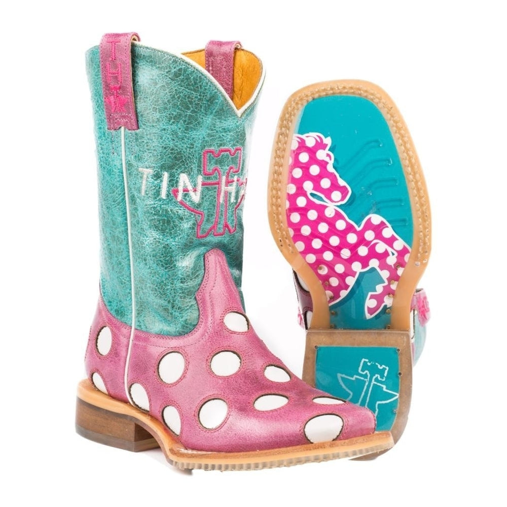 Tin Haul Western Boots Girls Little Miss Dotty 14-018-0007-0720 PI Image 2