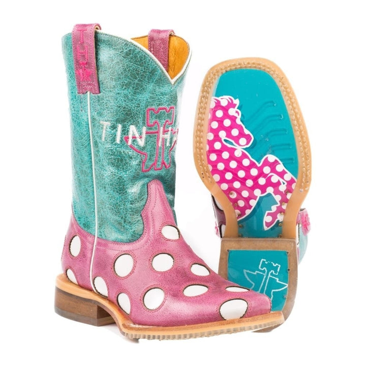 Tin Haul Western Boots Girls Little Miss Dotty 14-018-0007-0720 PI Image 2