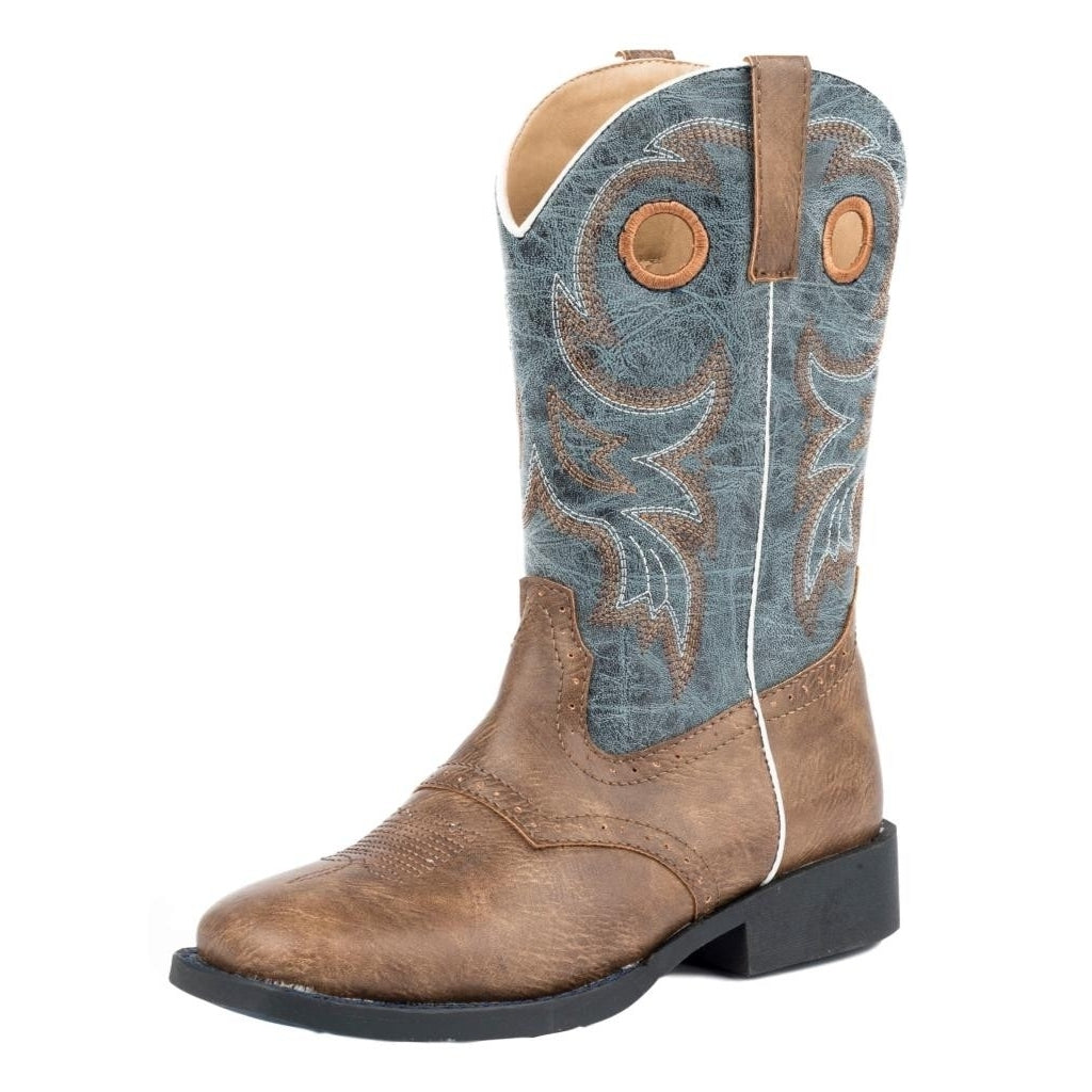 Roper Western Boots Boys Pull On Stitch Brown 09-018-1224-2201 BR Image 1