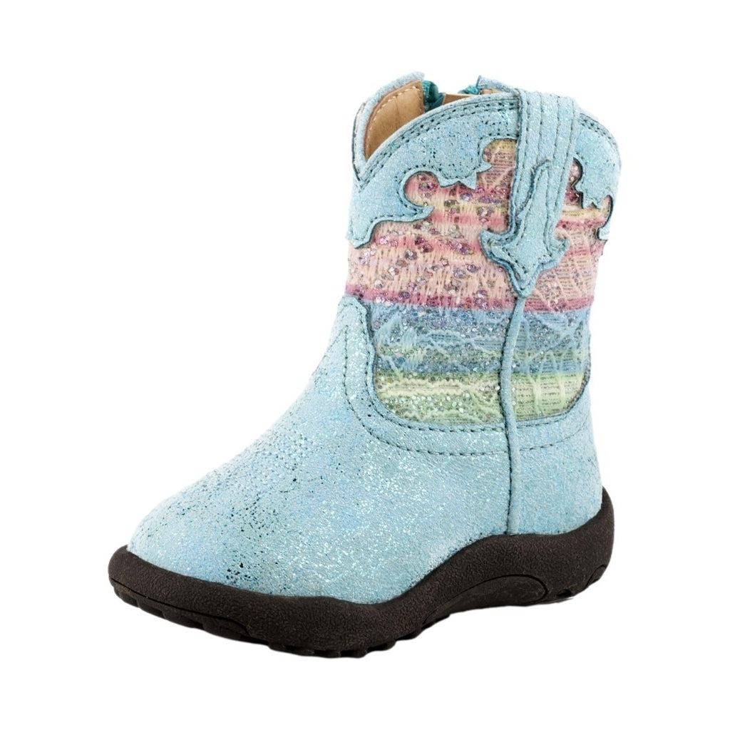 Roper Western Boots Girls Glitter Lace Blue 09-016-1903-3117 BU Image 1