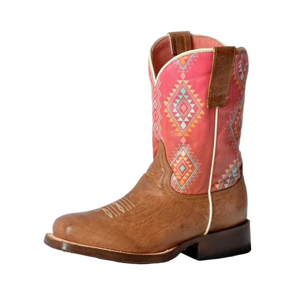 Roper Western Boots Girls Dakota Aztec Tan 09-018-9991-0141 TA Image 1