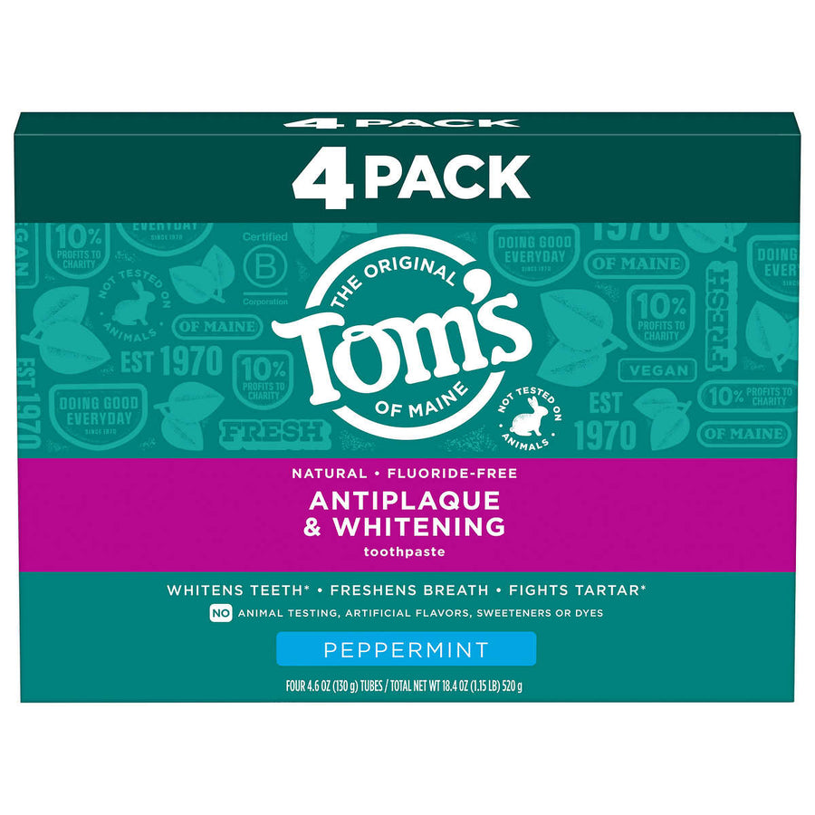 Toms of Maine Antiplaque and Whitening Toothpaste4.6 Ounce (Pack of 4) Image 1