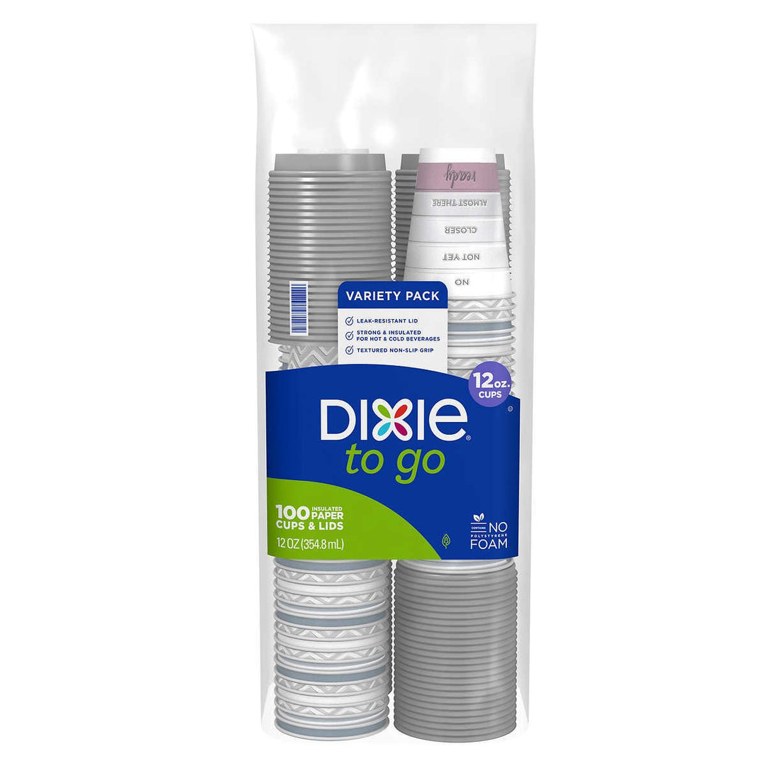 Dixie To Go 12 Ounce Insulated Cup and Lid 100 Count Image 1