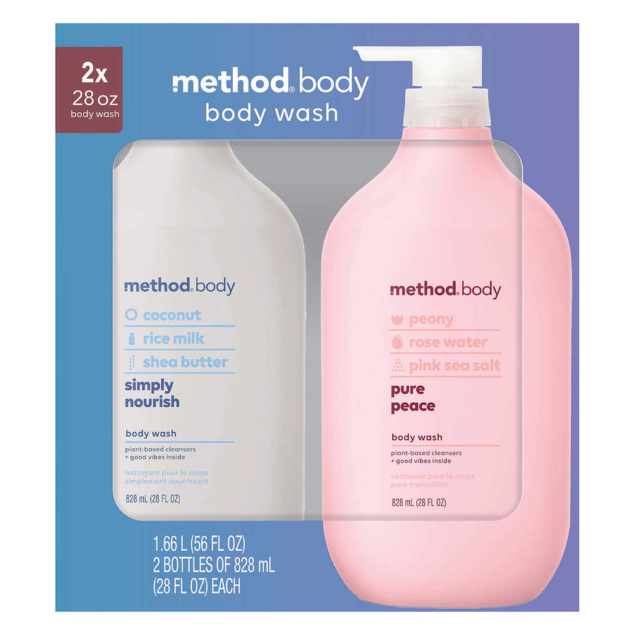 Method Body WashSimply Nourish and Pure Peace28 Fluid Ounce (Pack of 2) Image 1