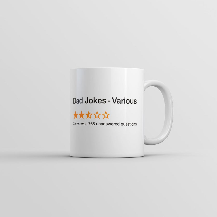 Dad Jokes Review Mug Funny Sarcastic Fathers Day Novelty Coffee Cup-11oz Image 1