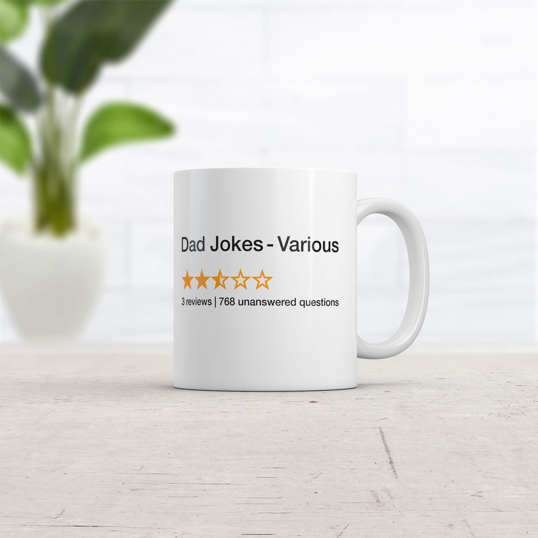 Dad Jokes Review Mug Funny Sarcastic Fathers Day Novelty Coffee Cup-11oz Image 2