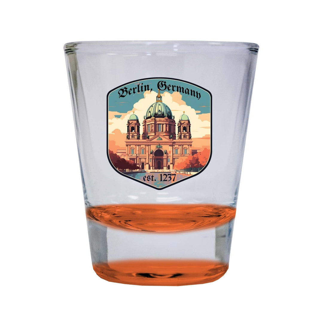 Berlin Germany Design B Souvenir 2 Ounce Shot Glass Round Image 1