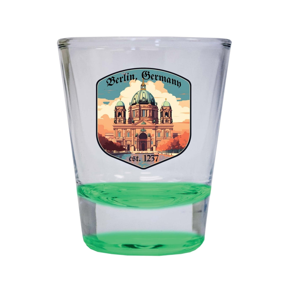 Berlin Germany Design B Souvenir 2 Ounce Shot Glass Round Image 2