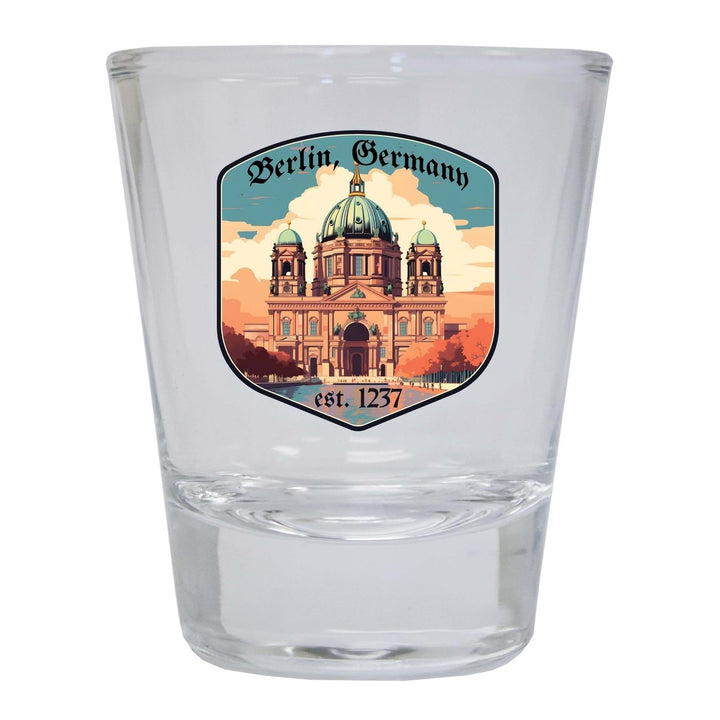 Berlin Germany Design B Souvenir 2 Ounce Shot Glass Round Image 1