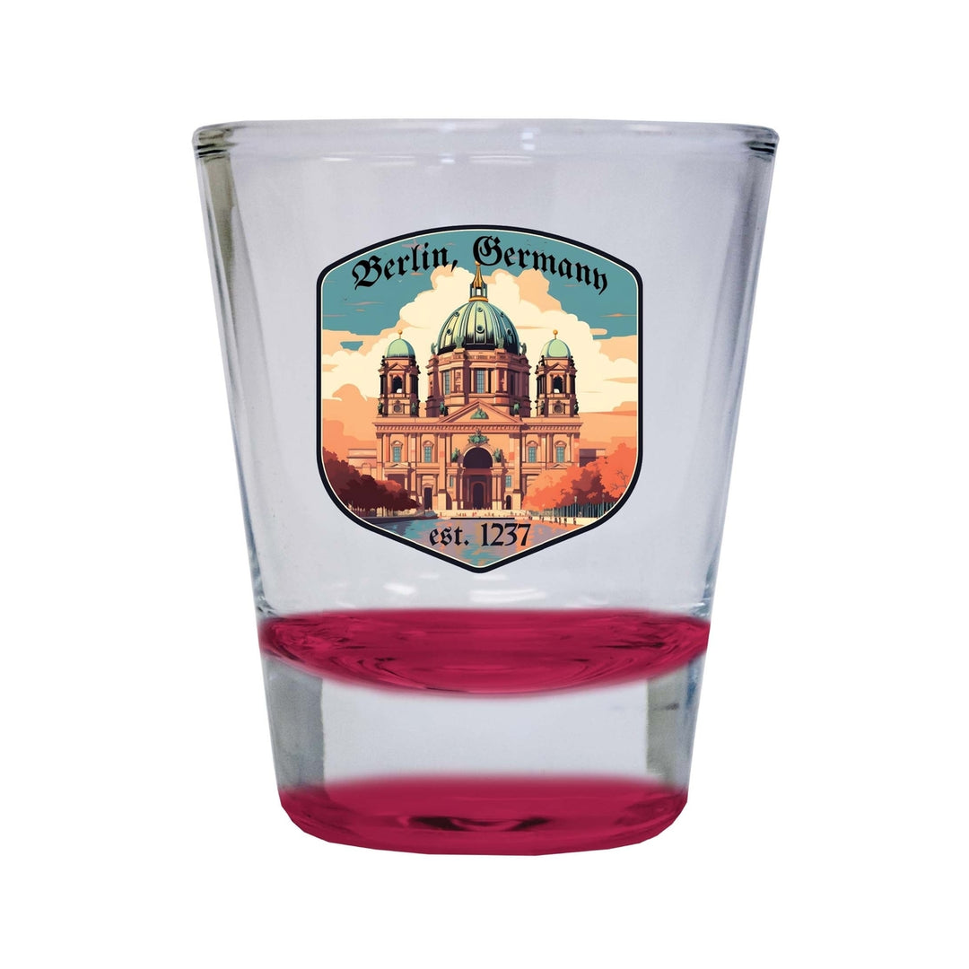 Berlin Germany Design B Souvenir 2 Ounce Shot Glass Round Image 4