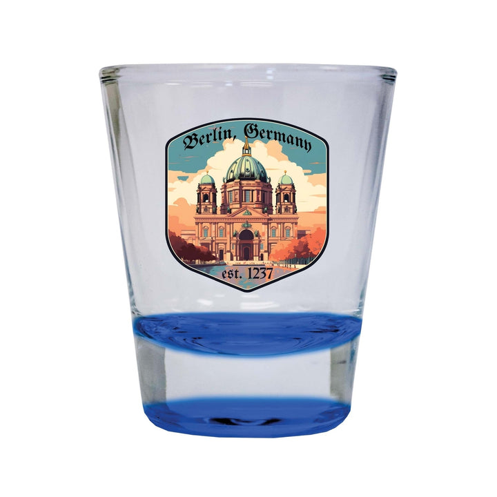 Berlin Germany Design B Souvenir 2 Ounce Shot Glass Round Image 4