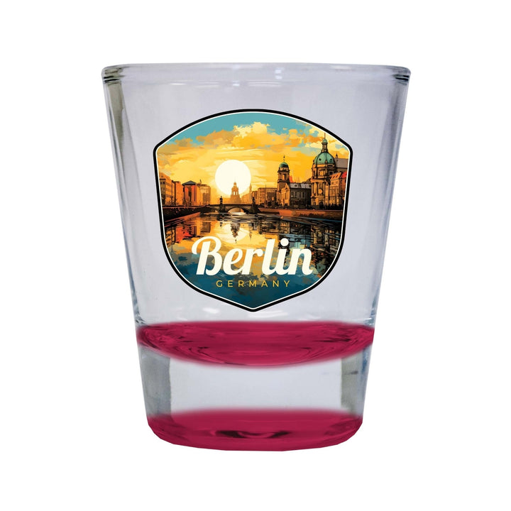 Berlin Germany Design C Souvenir 2 Ounce Shot Glass Round Image 1