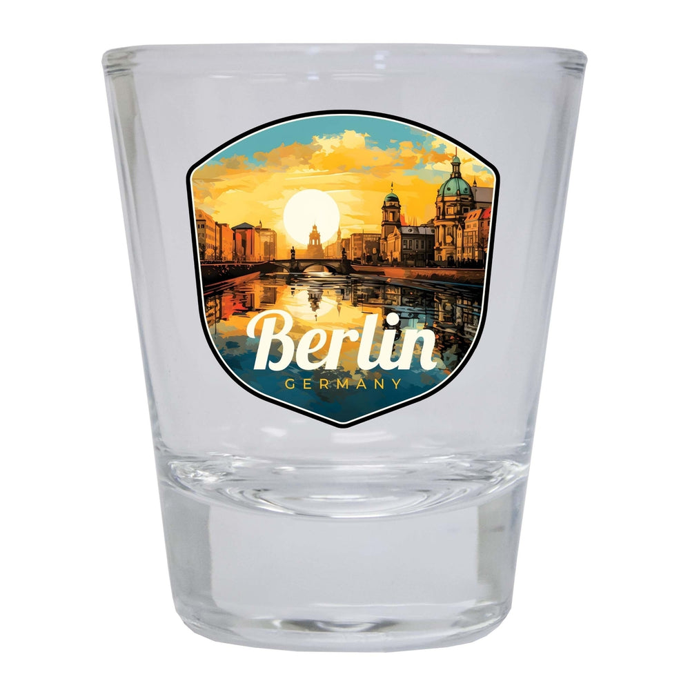 Berlin Germany Design C Souvenir 2 Ounce Shot Glass Round Image 2